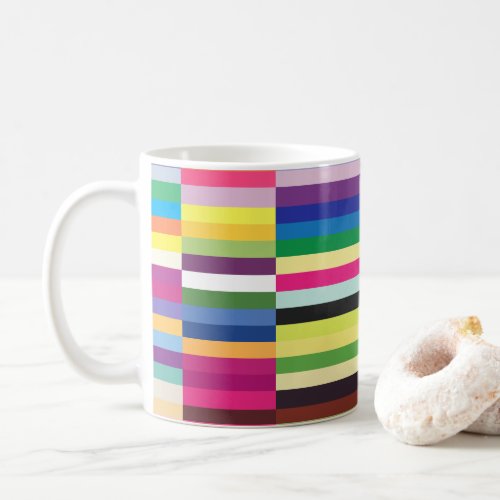 Bright Lines Multicolor Stripe Pattern Office Coffee Mug
