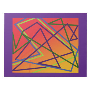 Bright lines on orange and red whimsical design notepad