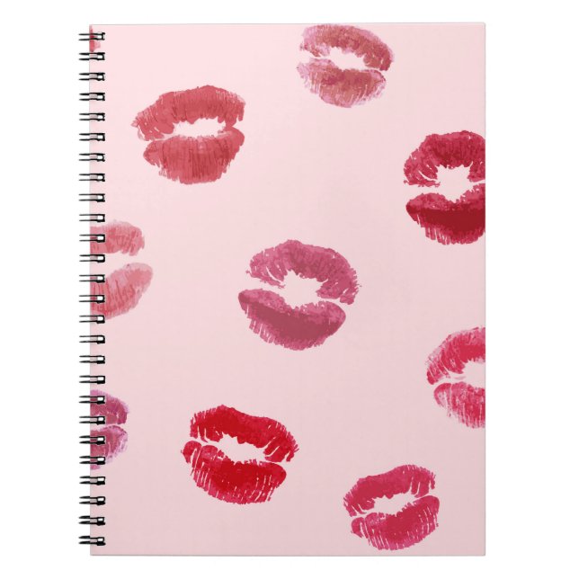 Bright Lips Imprints Valentine Pattern Notebook (Front)