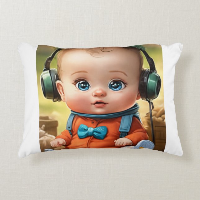 Bright Little Brain – Smart Baby Face Accent Pillow (Front)