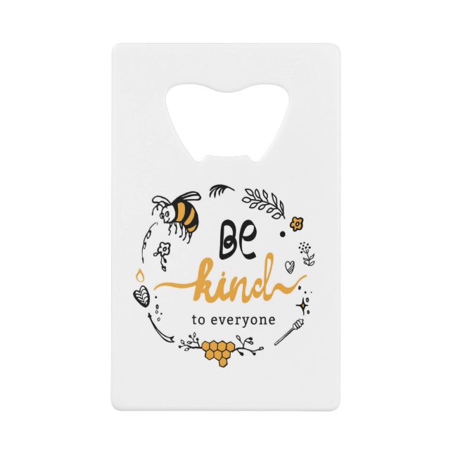 Bright logo with kind bee credit card bottle opener (Front)