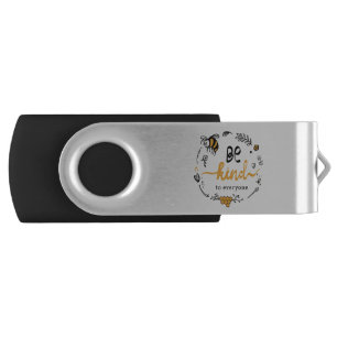 Bright logo with kind bee flash drive