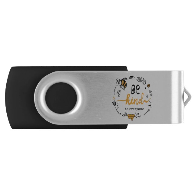 Bright logo with kind bee flash drive (Front)
