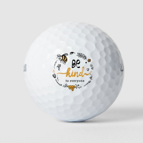 Bright logo with kind bee golf balls