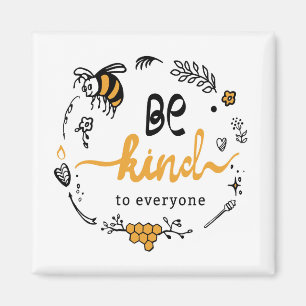 Bright logo with kind bee magnet