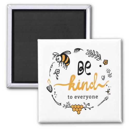 Bright logo with kind bee magnet