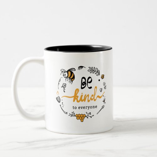 Bright logo with kind bee Two_Tone coffee mug