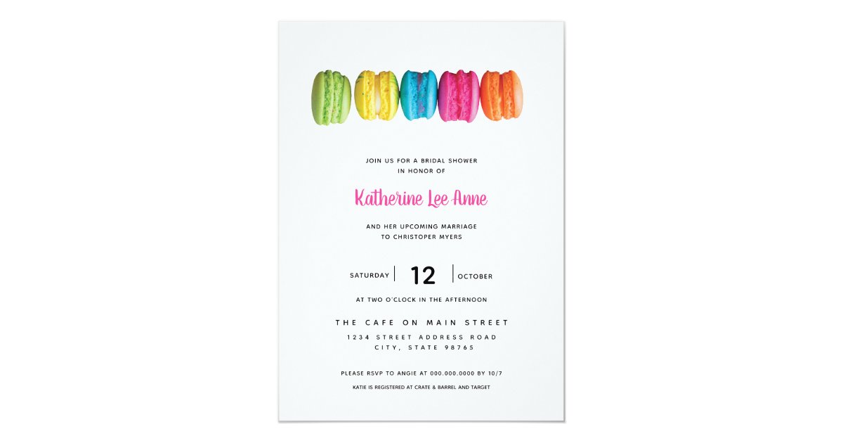 Bright Macaron Bridal Shower Invitation