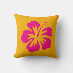 Bright Magenta Hibiscus. Throw Pillow