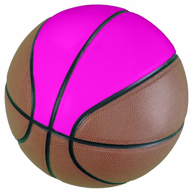 Bright Magenta Solid Color Basketball (Angled)