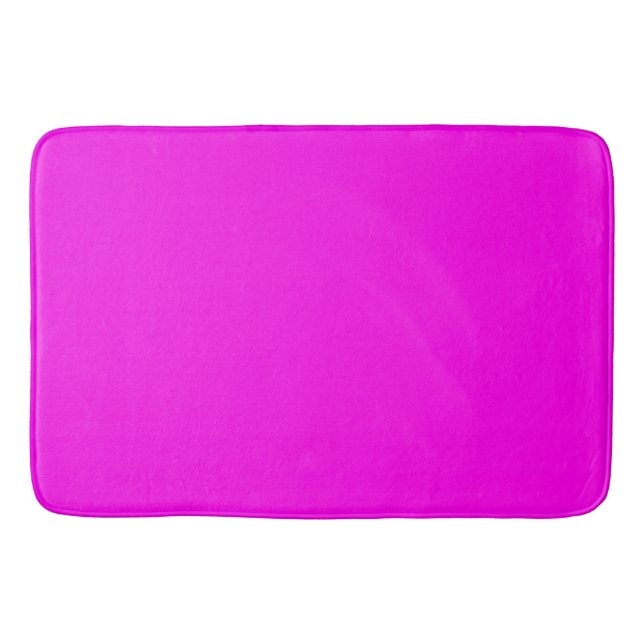 Bright Magenta Solid Color Bath Mat (Front)