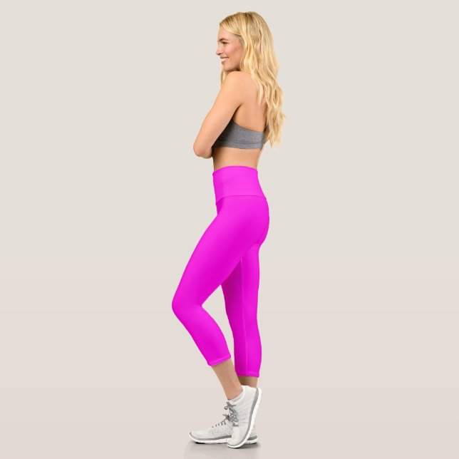  Bright Magenta (solid color)  Capri Leggings (Left)