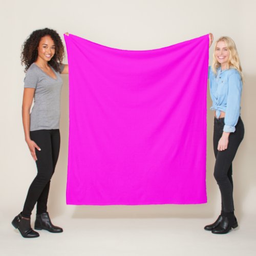 Bright Magenta solid color  Fleece Blanket