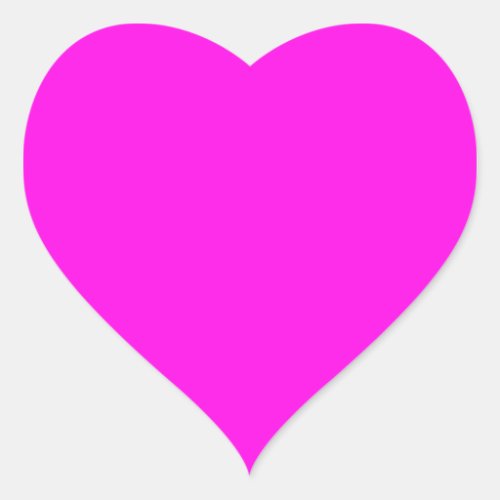  Bright Magenta solid color  Heart Sticker