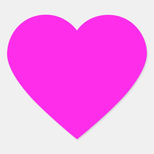  Bright Magenta (solid color)  Heart Sticker (Front)