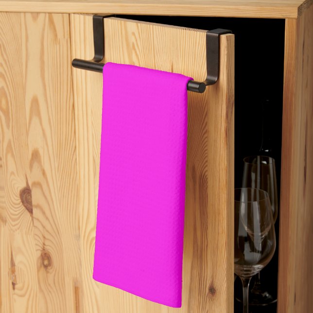 Bright Magenta Solid Color Kitchen Towel (Thirds Fold)