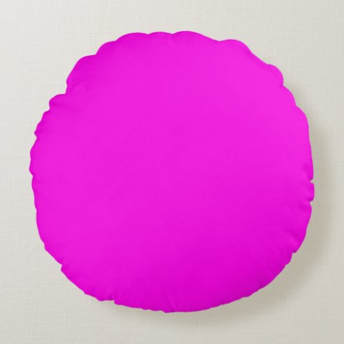 Bright Magenta solid color  Round Pillow