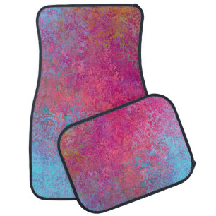 Bright Magenta Sunset Abstract Acrylic Pour Car Floor Mat