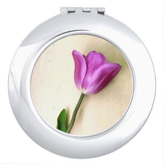 Bright Magenta Tulip Compact Mirror