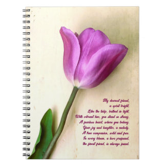 Bright Magenta Tulip Poetic Notebook