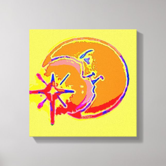 Bright Man in the Moon Wrapped Canvas Print (Front)