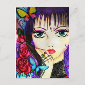 Bright manga decorative artwork postcard