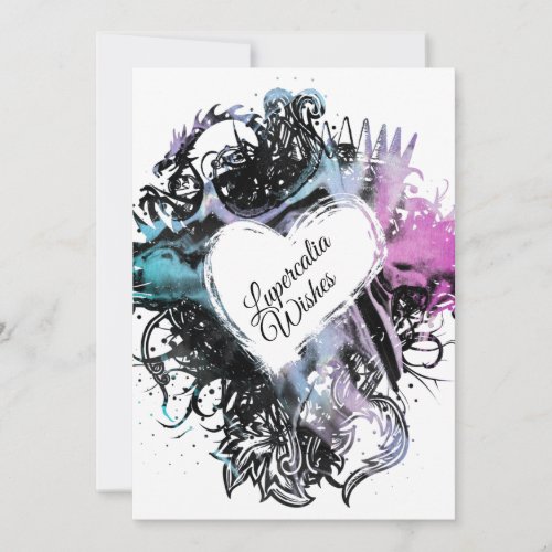 Bright Marble Heart Lupercalia Valentines Holiday Card