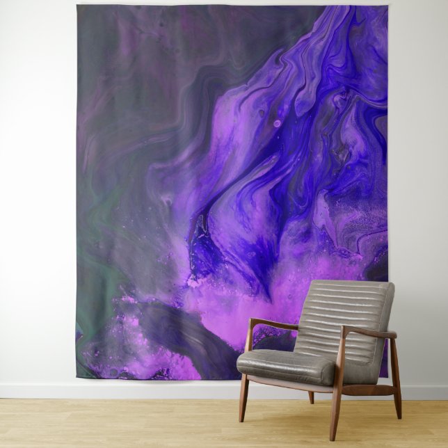 *~* Bright Marble Teal Magenta Pink Abstract Art Tapestry (In Situ)