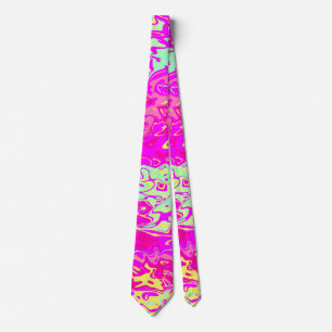 Bright Marbleized Colors Abstract Design on Tie