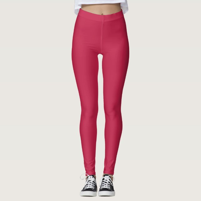 Bright maroon (solid color)  leggings (Front)