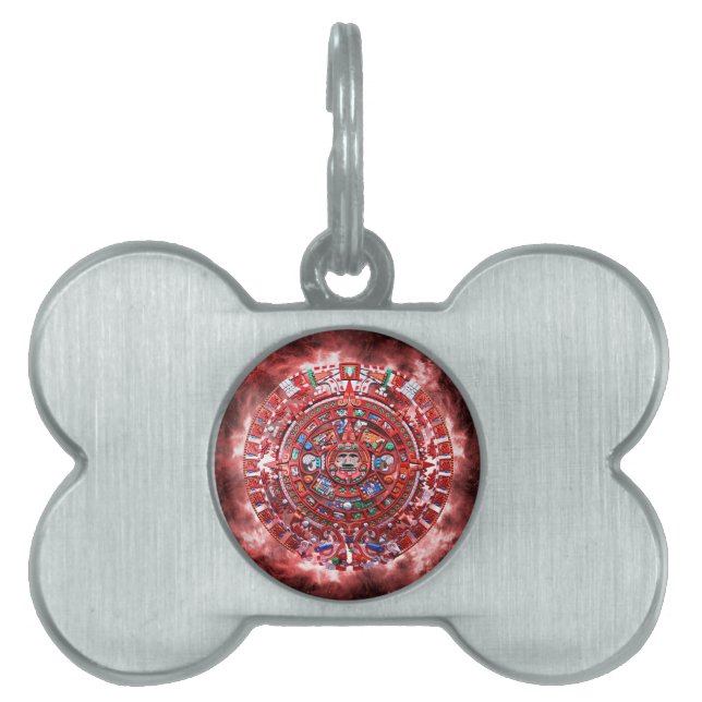 Bright Mayan Calender Pet ID Tag (Front)