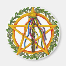 Bright Maypole Beltane Sun Pentacle Pagan Holiday