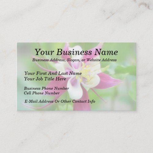 Bright McKana Type Columbine Business Card Templates