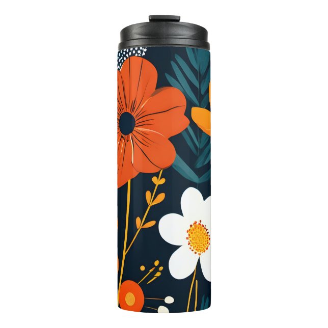 Bright MCM Abstract Flowers Thermal Tumbler (Front)