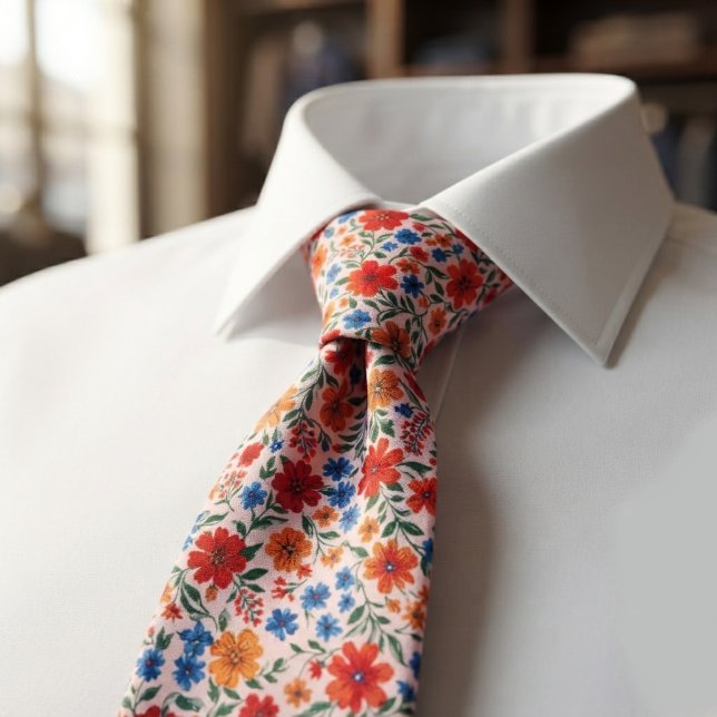  Bright Meadow Flower Pattern Neck Tie (Creator Uploaded)