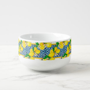 Bright Mediterranean Sicilian Tiles Citrus Lemons Soup Mug