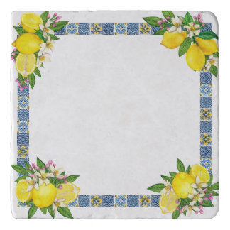 Bright Mediterranean Sicilian Tiles Citrus Lemons Trivet