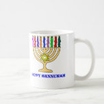 Bright Menorah Coffee Mug<br><div class="desc">A bright Hannukah menorah with the words Happy Hannukah welcomes the holiday. Happy latke eating!</div>