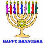Bright Menorah Statuette<br><div class="desc">A bright Hannukah menorah with the words Happy Hannukah welcomes the holiday. Happy latke eating!</div>