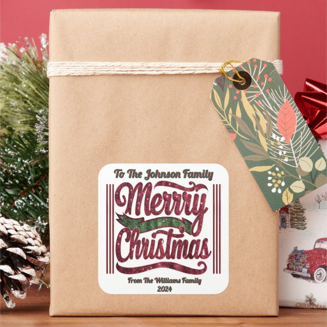 Bright Merry Christmas Holiday Sticker (Holiday)