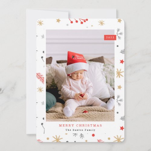 Bright Merry Christmas Photo christmas elements Ho Holiday Card