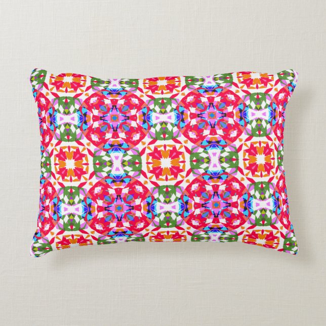 Bright Merry Traditional Christmas Star Pattern Accent Pillow (Front)