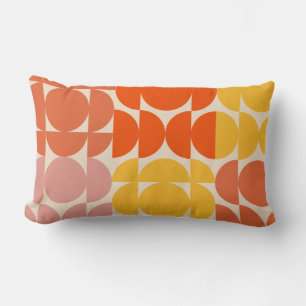 Bright Mid-Century Modern Yellow Orange  Lumbar Pillow