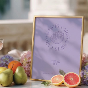 Bright Minimalist Citrus Bridal favor sign