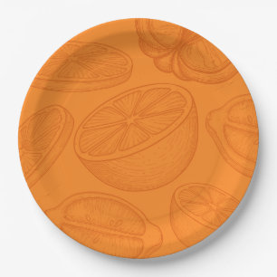Bright Minimalist Citrus Bridal Shower Paper Plates