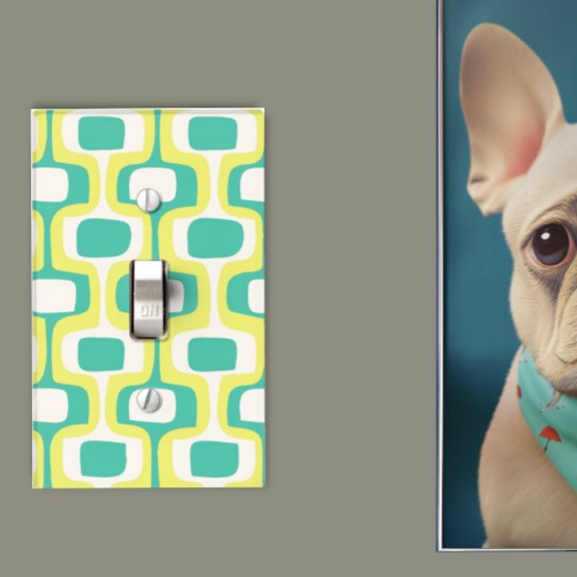 Bright Mint Chartreuse Mid-Century Modern Pattern Light Switch Cover (Creator Uploaded)