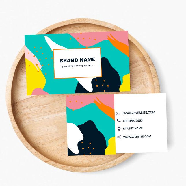 Bright Modern Abstract Colorful Artistic Rainbow Business Card (Creator Uploaded)