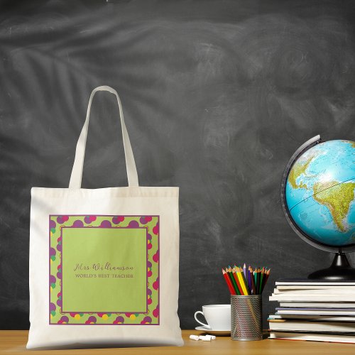 Bright Modern Abstract Pattern Teachers Tote Bag