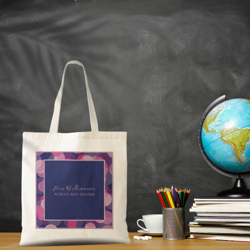 Bright Modern Abstract Pattern Teachers Tote Bag