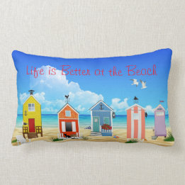 Bright, Modern Beach Houses Lumbar Pillow
